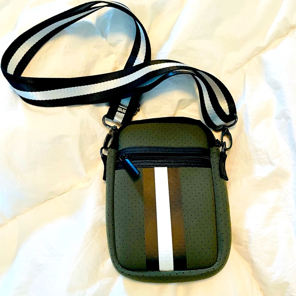 Haute Shore army green crossbody bag w/adjustable strap